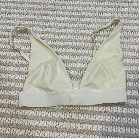 Skims Cotton Rib Plunge Bralette - Picture 4 of 6